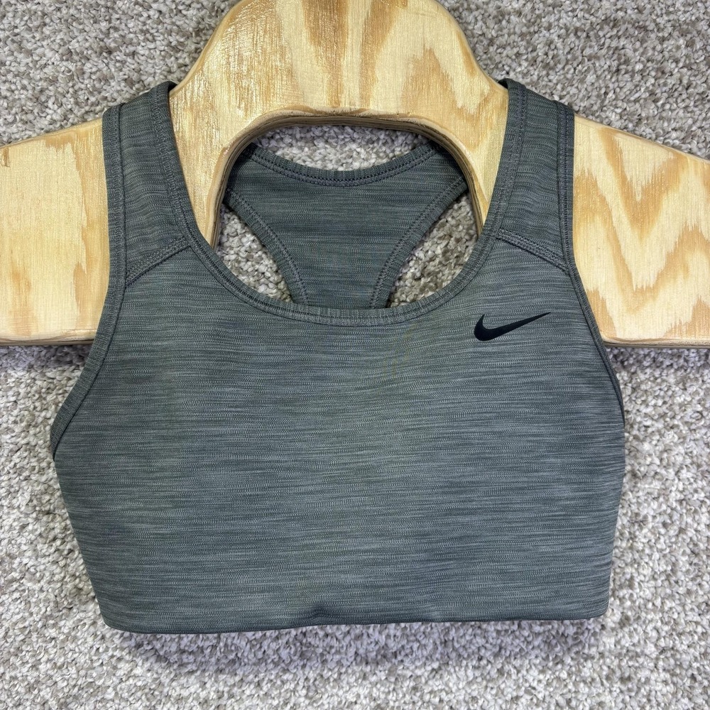 Nike Dri-FIT Racerback Sports Bra Olive‎ Green Heather BV3630-084 Womens XS